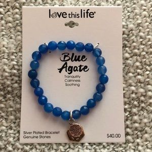 Silver plated bracelet with genuine stones